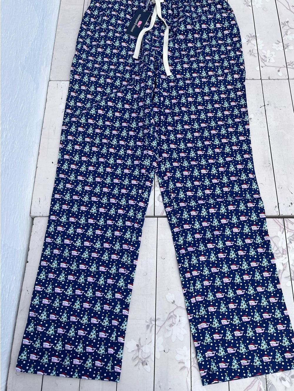 Vineyard Vines Navy Holiday Whale & Tree Drawstring Pajama Pants